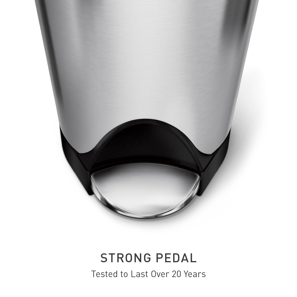 45 Liter Brushed Stainless Steel Step Trash Can L344