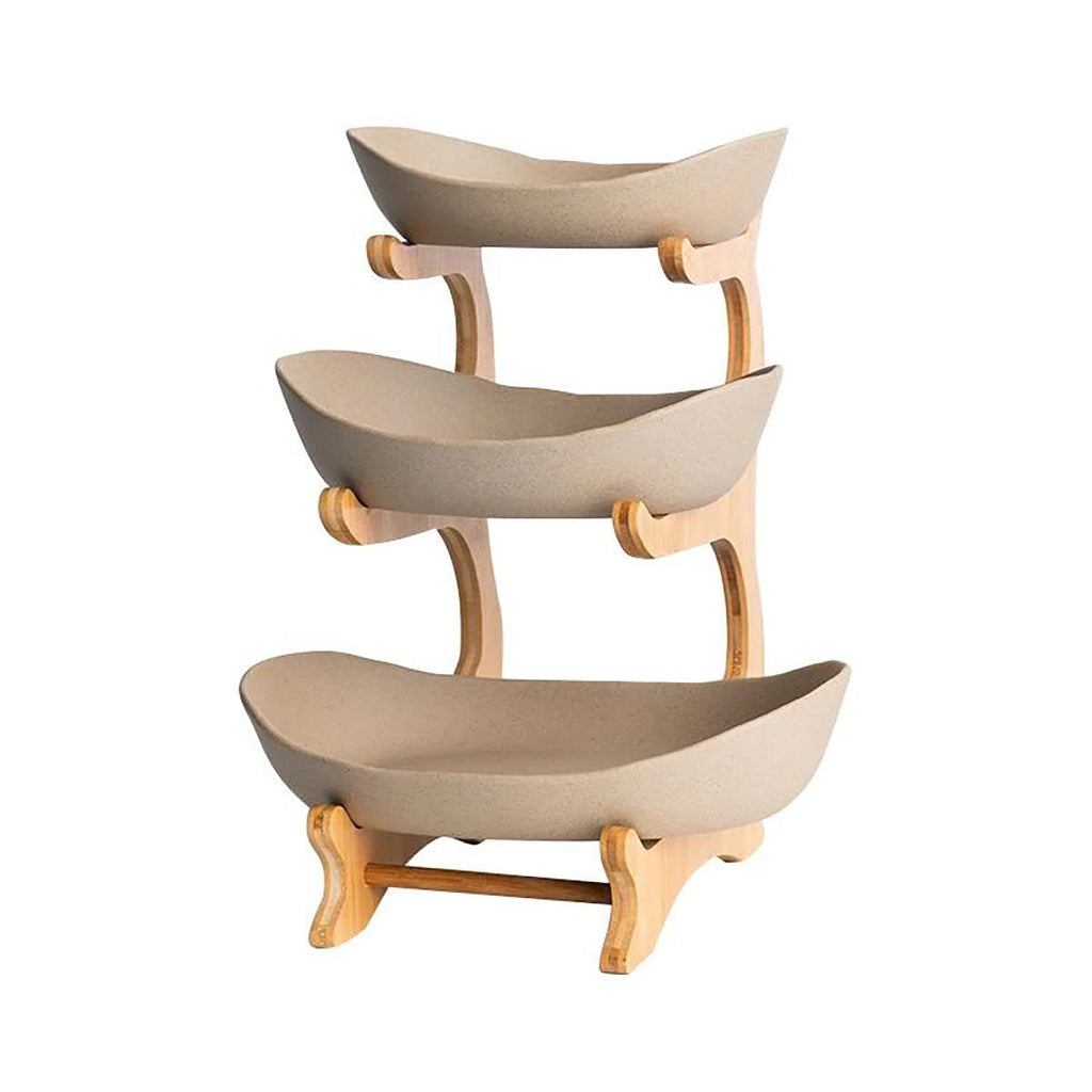 3 Tier Ceramic Fruit Basket with Holder U8923