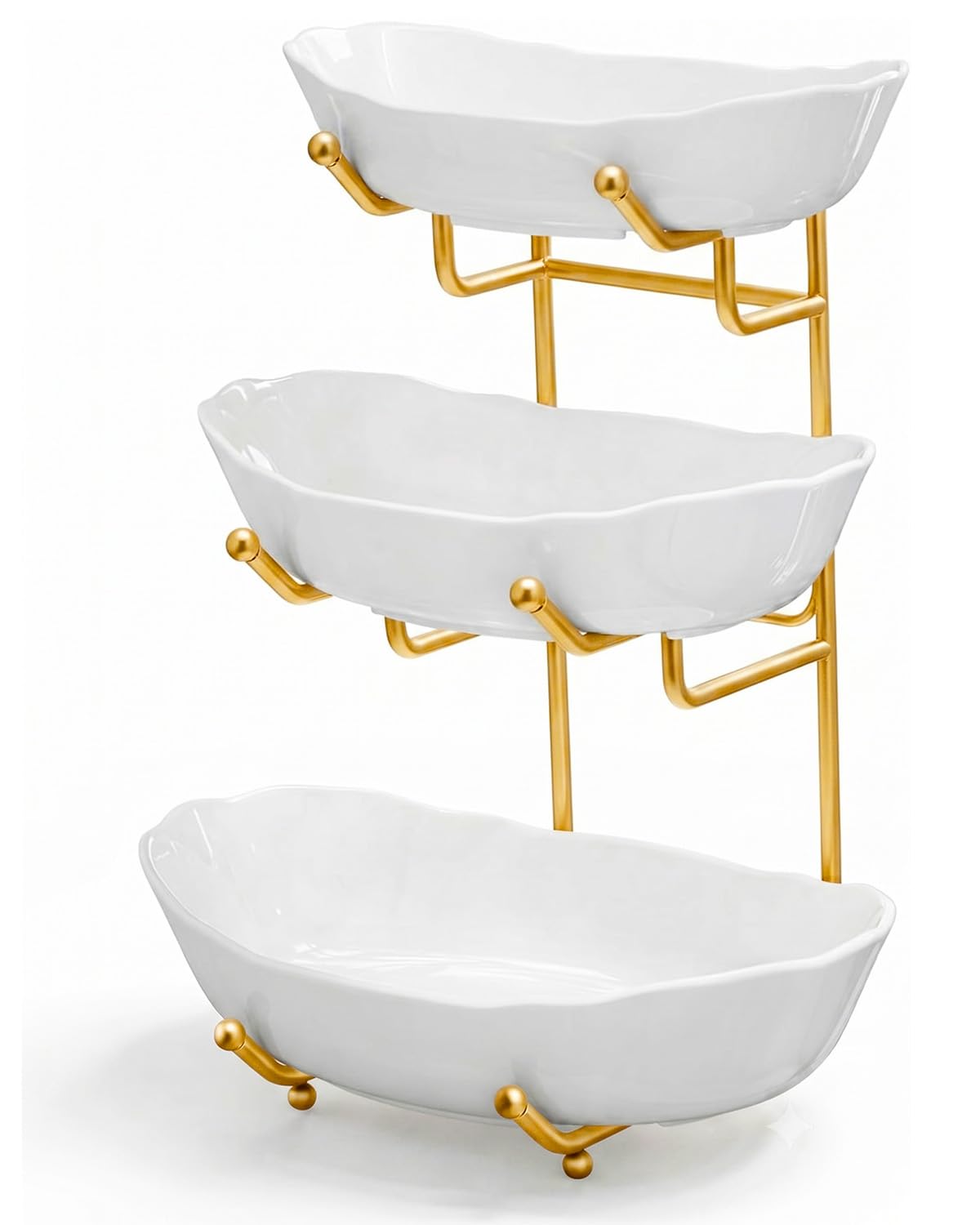 3 Tier Ceramic Fruit Bowl with Stand J3446
