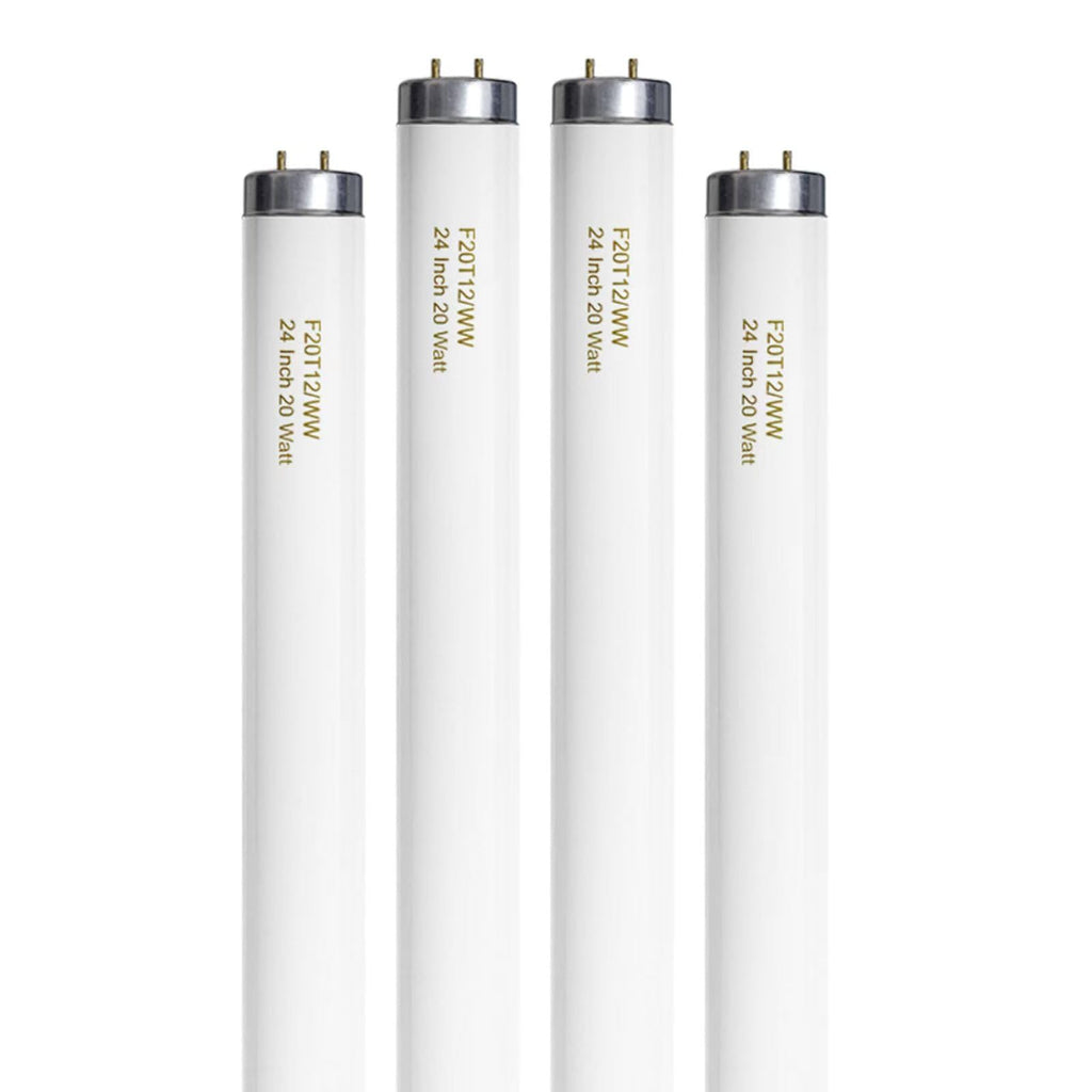 20 Watt Soft Warm White T12 Fluorescent Tube Light Bulb 24 Inch 4 Count V669