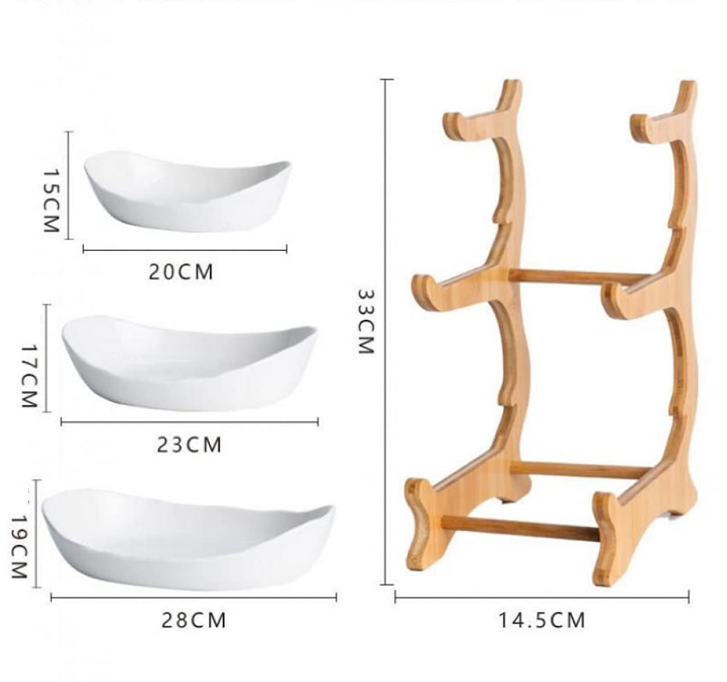 3 Tier Ceramic Fruit Basket with Holder U8923