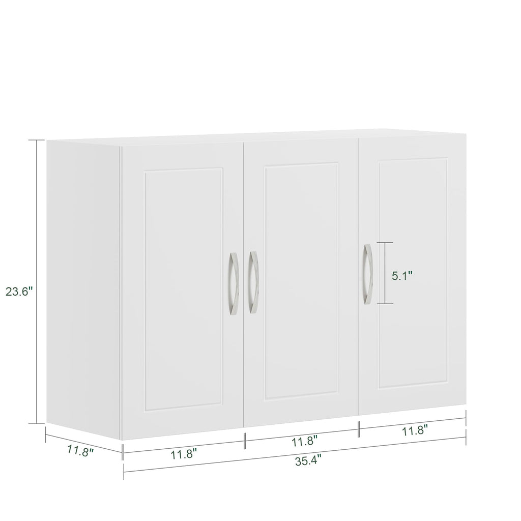 White 3-Door Bathroom Wall Cabinet P922