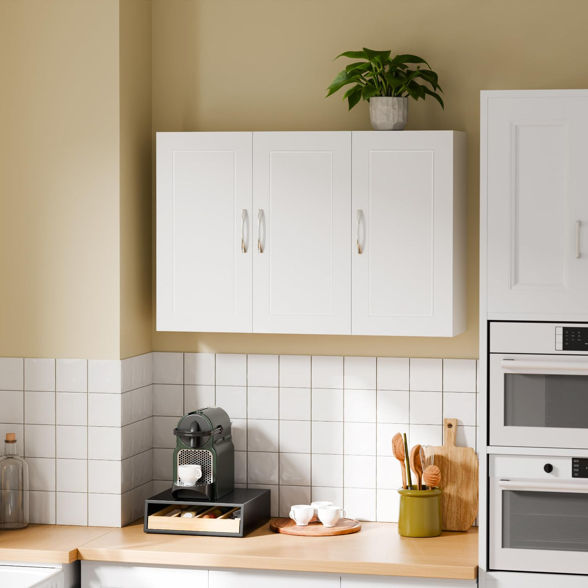 White 3-Door Bathroom Wall Cabinet P922