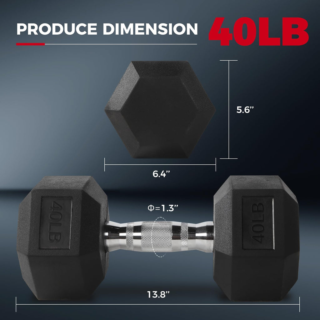 Rubber Coated Hex Dumbbell Set A72326