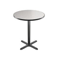 Round 36 in Diameter 42 in Bar Height Black Frame Gray Laminate Cafe Table B679083
