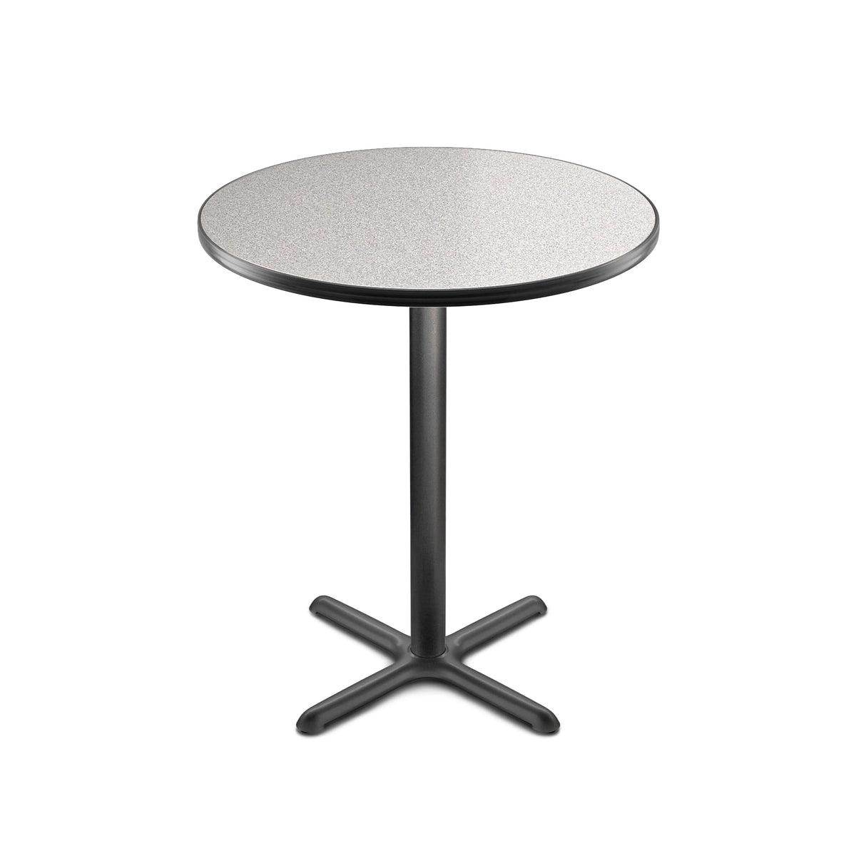 Round 36 in Diameter 42 in Bar Height Black Frame Gray Laminate Cafe Table B679083