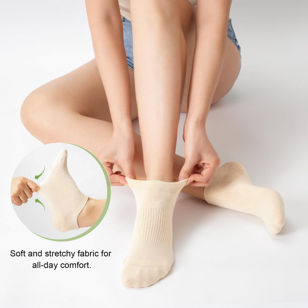Women's Bamboo Rayon Low Cut Ankle Socks, 5 Pairs F998