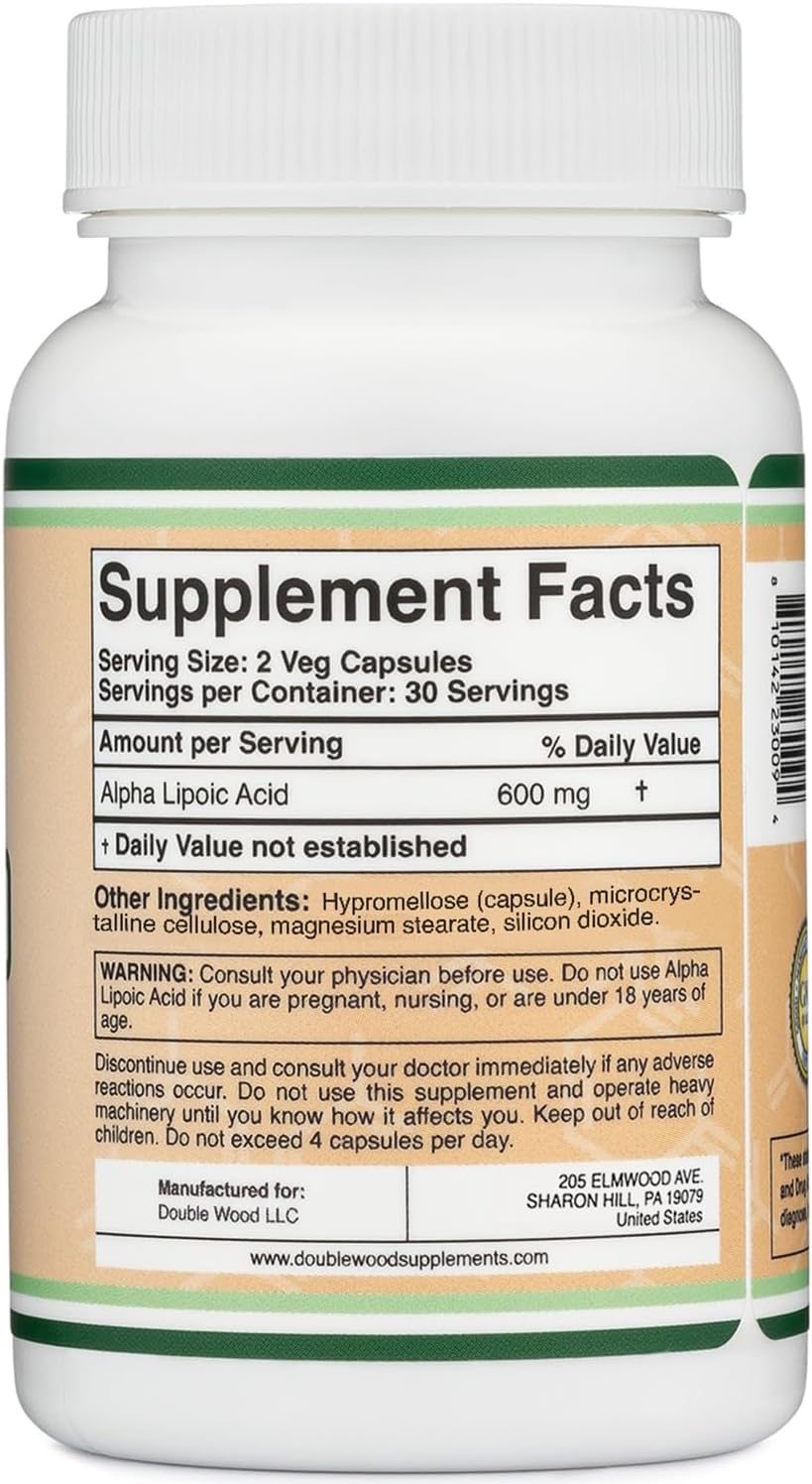 Alpha Lipoic Acid 600mg 60 Capsules Q7696