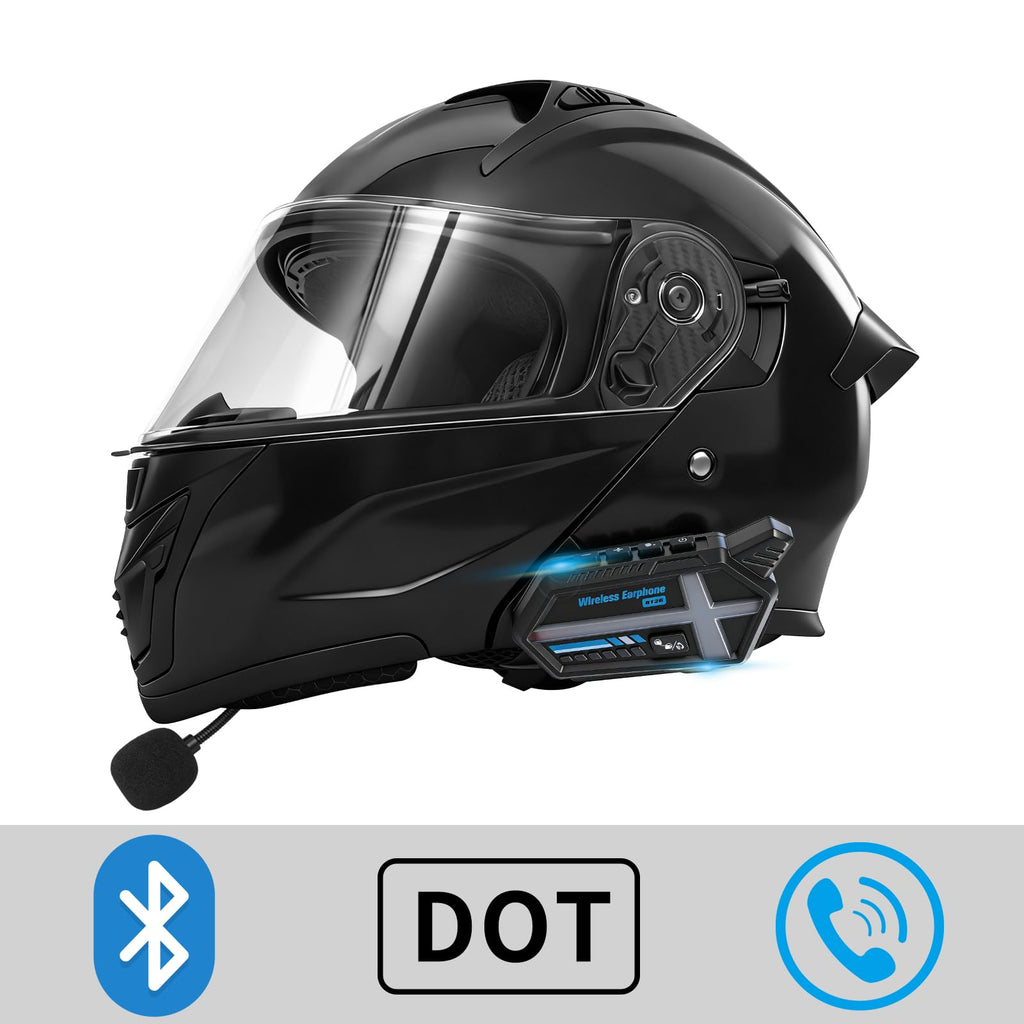 DOT Certified Flip-Up Dual Visor Bluetooth Modular Motorcycle Helmet D260