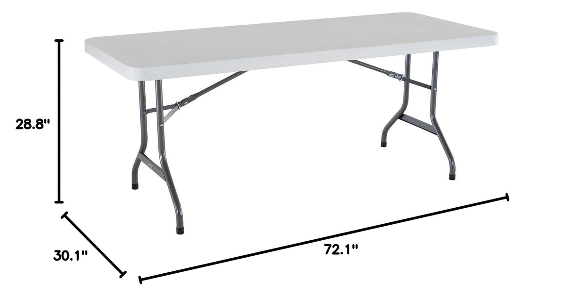 White 6 Feet Folding Utility Table Pack of 4 A687609