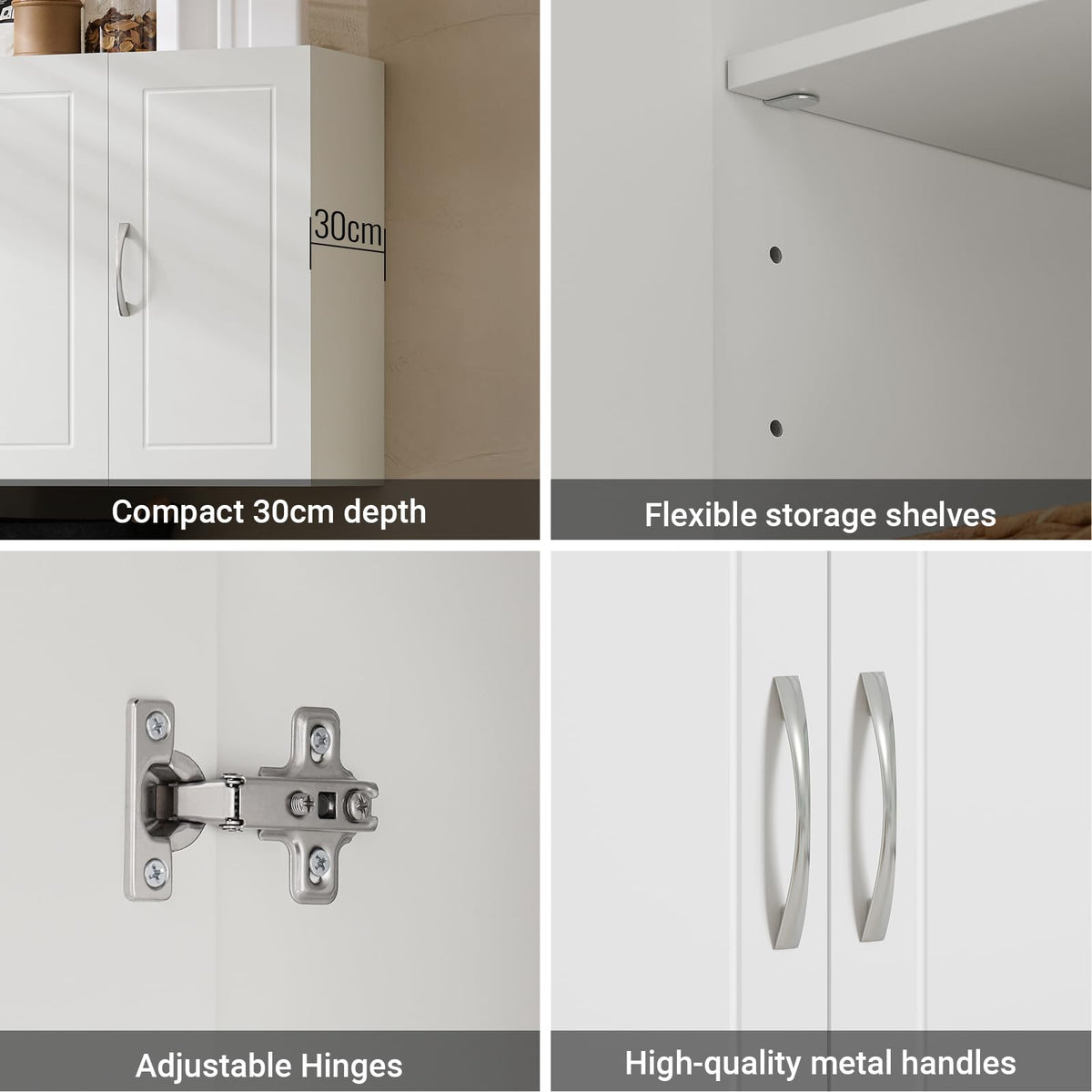 White 3-Door Bathroom Wall Cabinet P922