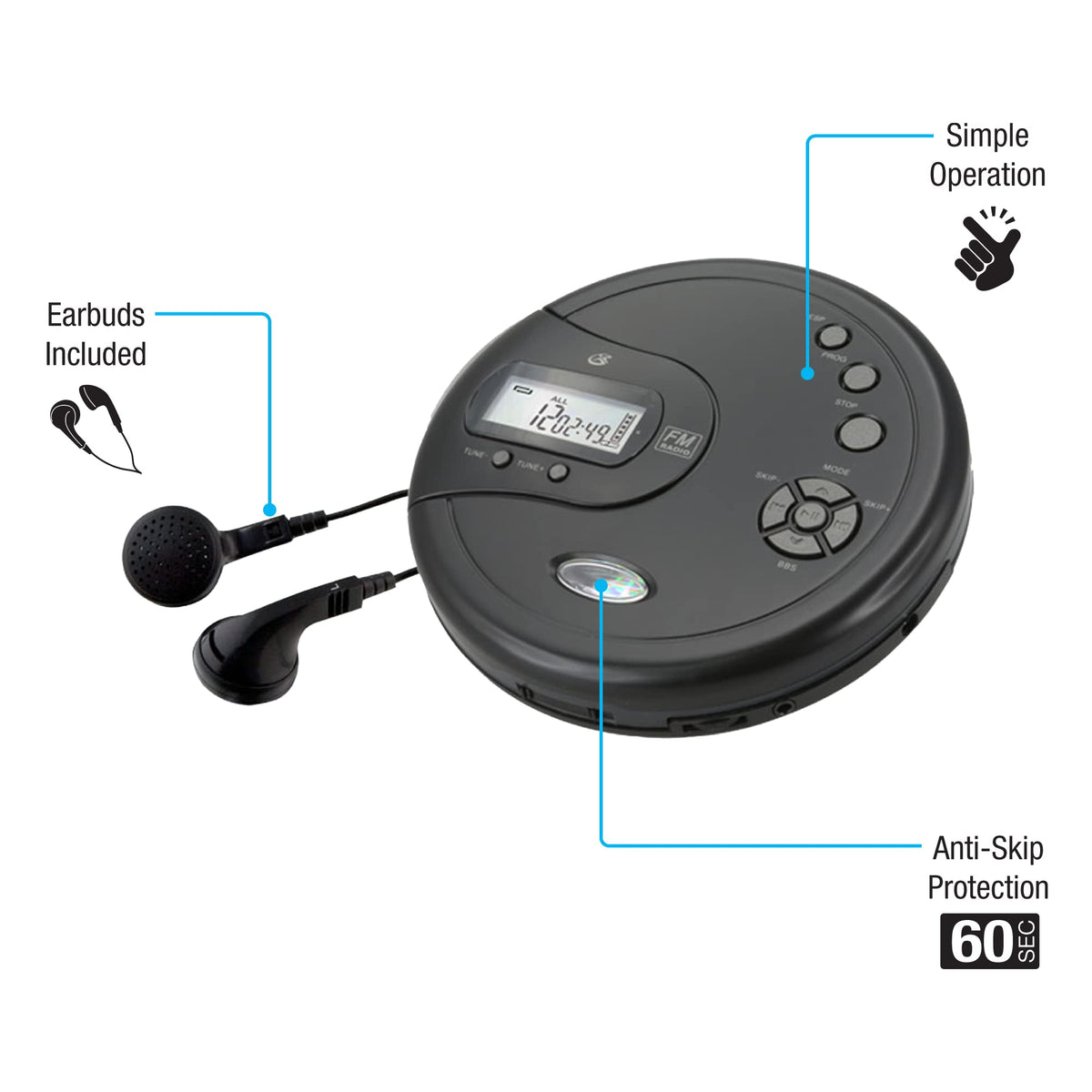 Portable CD Player with FM Radio C608