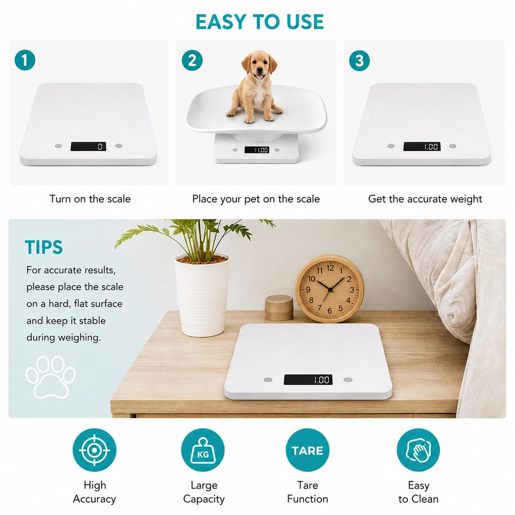 Digital Pet Scale with Removable Tray & Tape Measure W59709
