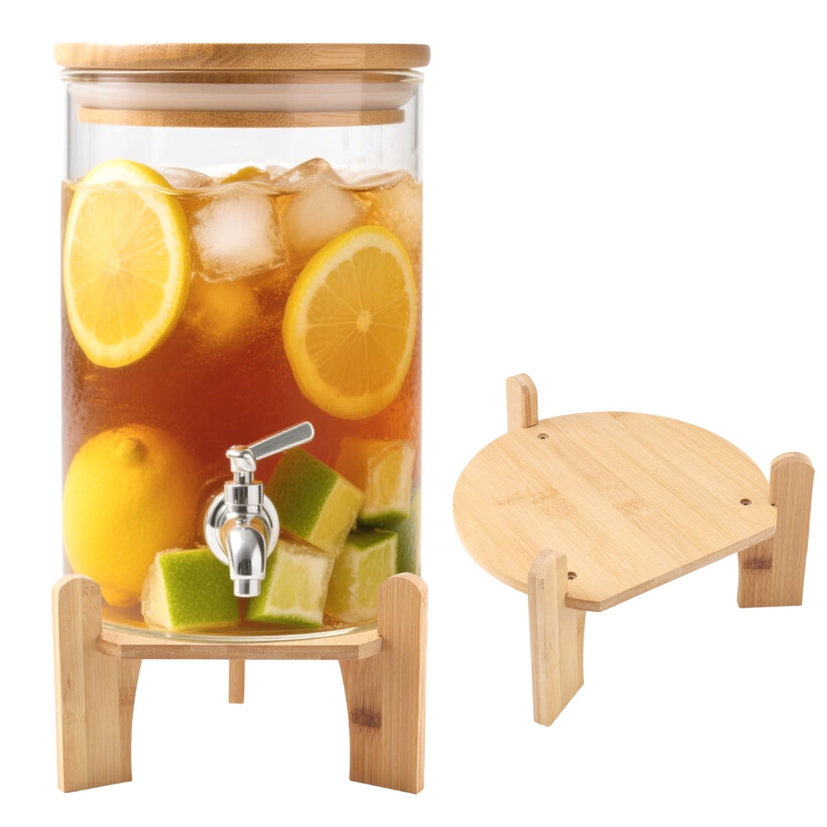 Wooden Drink Dispenser Stand and Water Jug Holder V483901