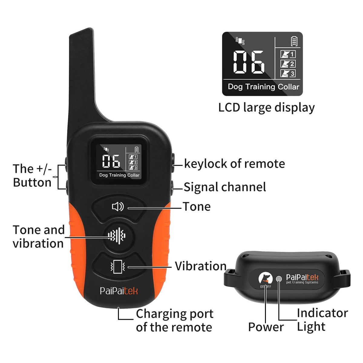 Vibration & Beep Dog Training Collar with Remote T122