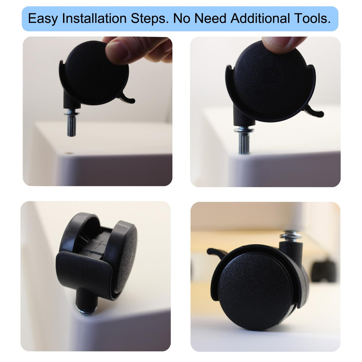 1.5 Inch Locking Swivel Caster Wheels 4 Pack Q648426