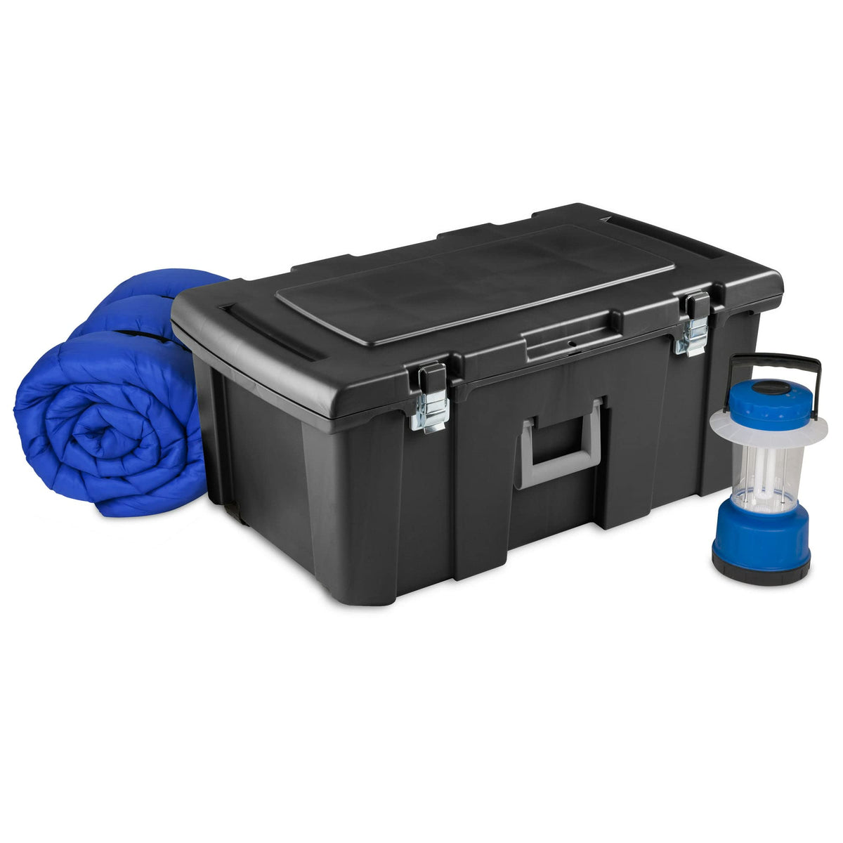 16 Gallon Black Plastic Storage Trunk with Wheels V823453