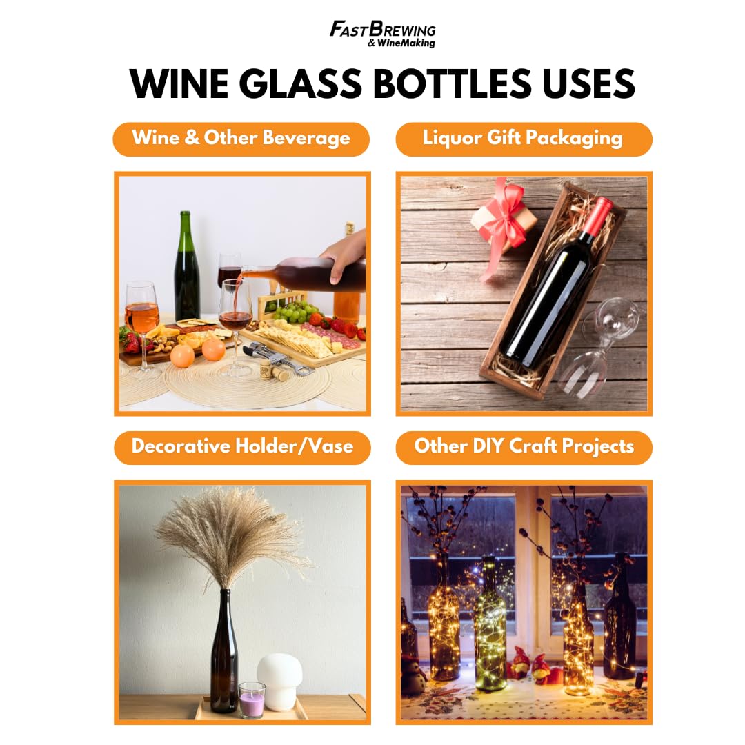 750ml Glass Bottle With Cork 6-Pack D47719