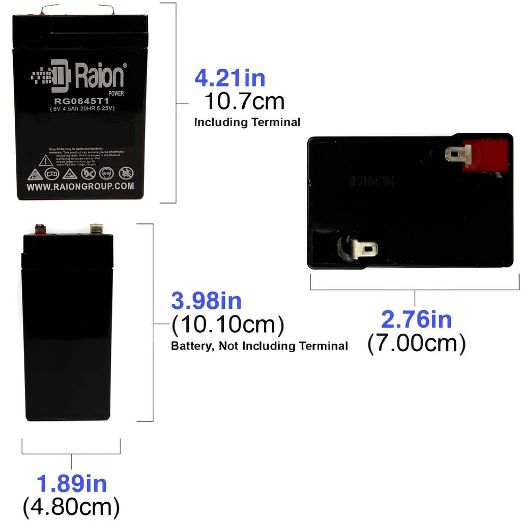 6V 4.5Ah Replacement SLA Battery 6 Pack V969781