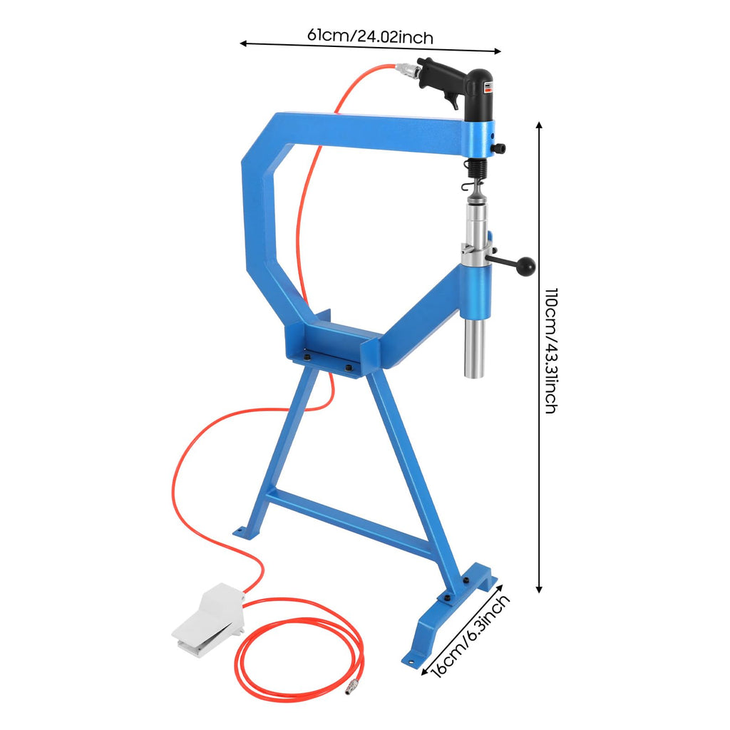 4" Pneumatic Planishing Hammer, 875-1350 RPM Metal Shrinker Stretcher with Cast-Iron Stand, Foot Pedal Q925870