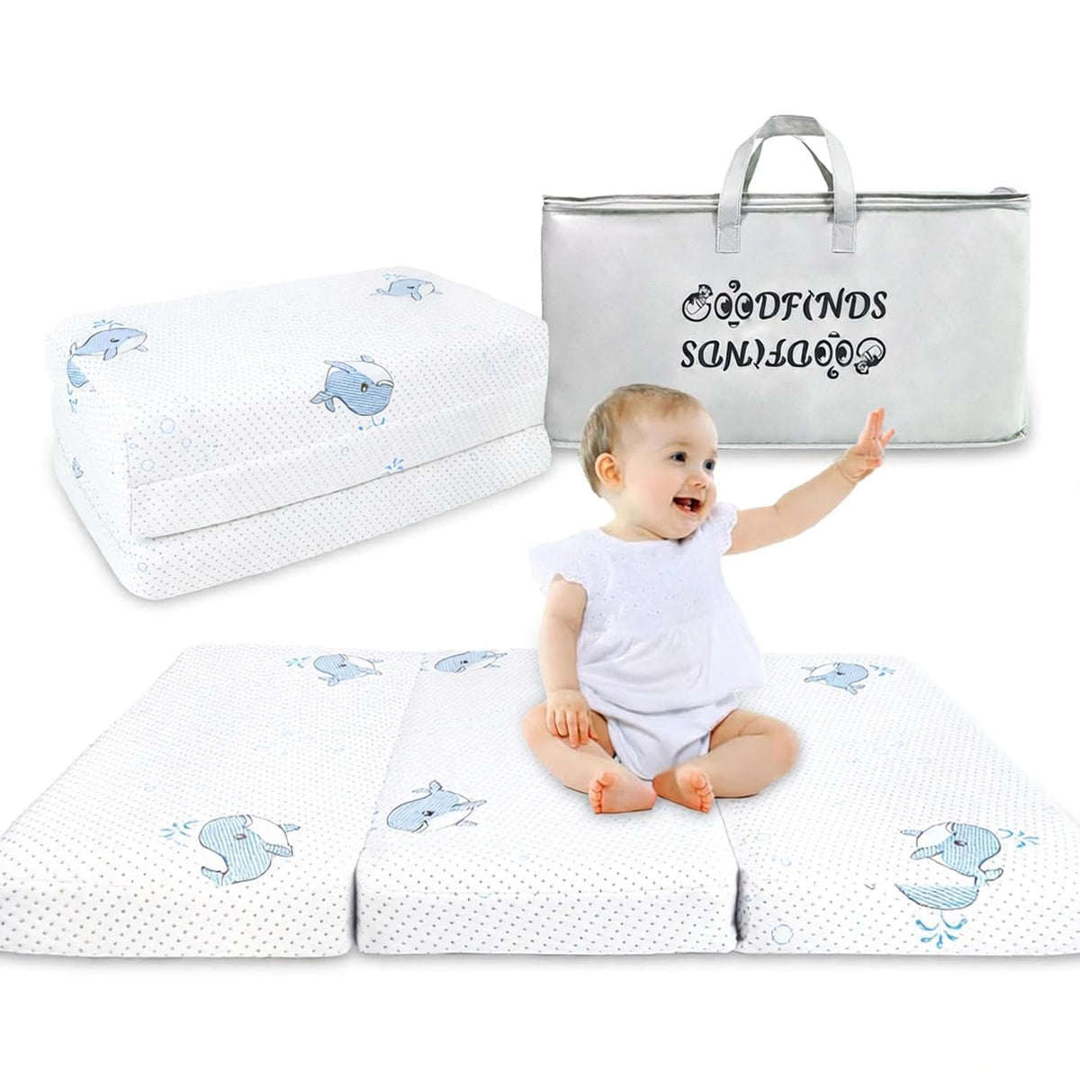 Pack and Play Mattress, 38"x26" Trifold Memory Foam N71976