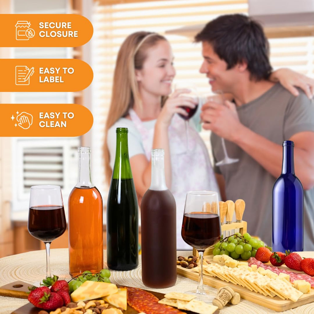 750ml Glass Bottle With Cork 6-Pack D47719