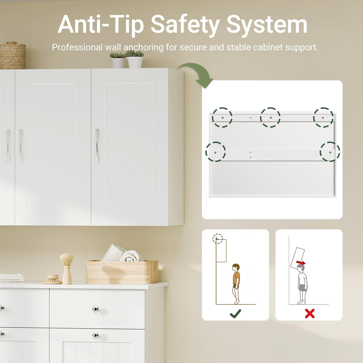 White 3-Door Bathroom Wall Cabinet P922
