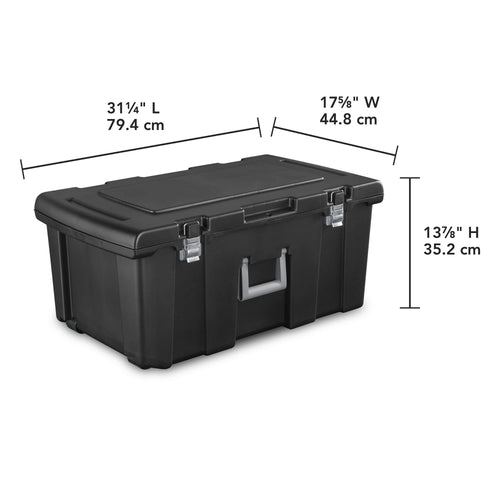16 Gallon Black Plastic Storage Trunk with Wheels V823453