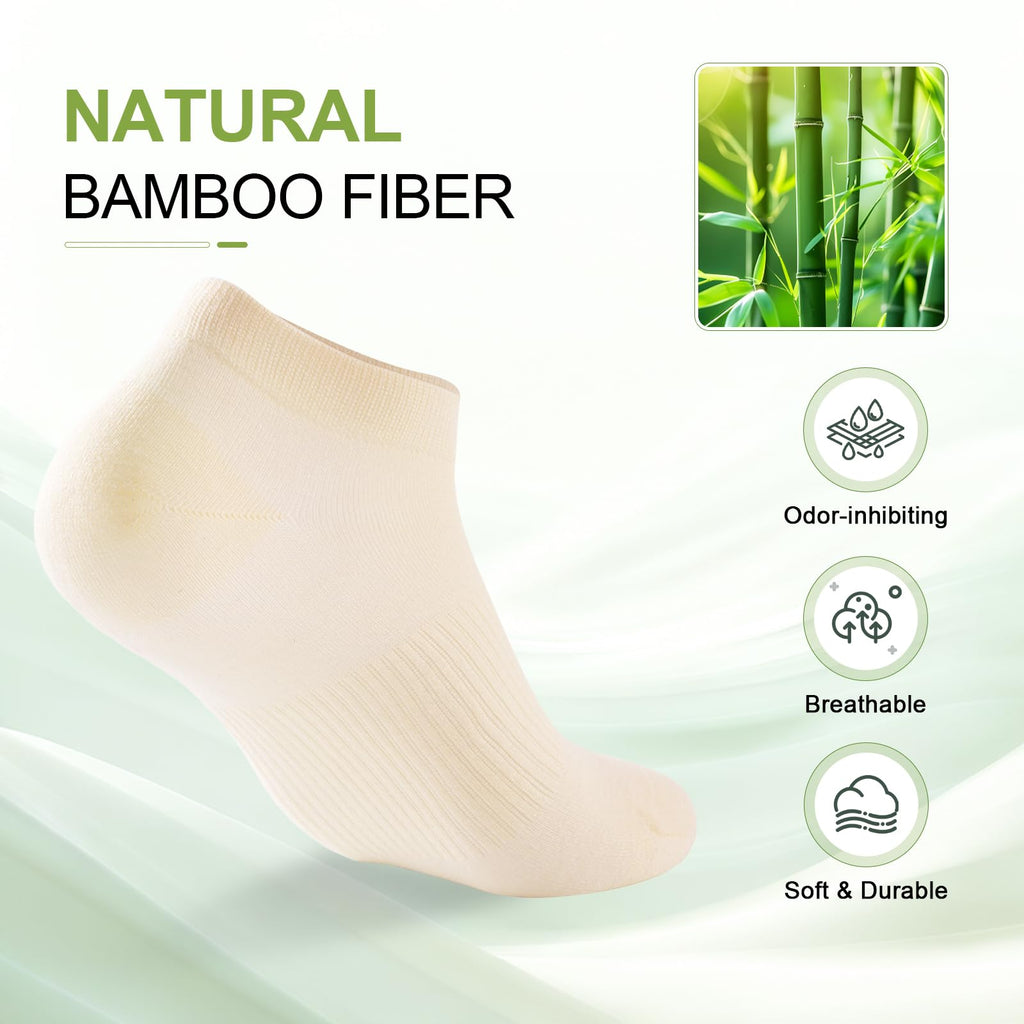 Women's Bamboo Rayon Low Cut Ankle Socks, 5 Pairs F998
