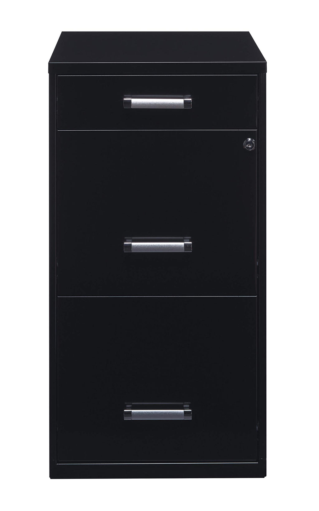 3 Drawer Metal File Cabinet with Pencil Drawer, Black A539374