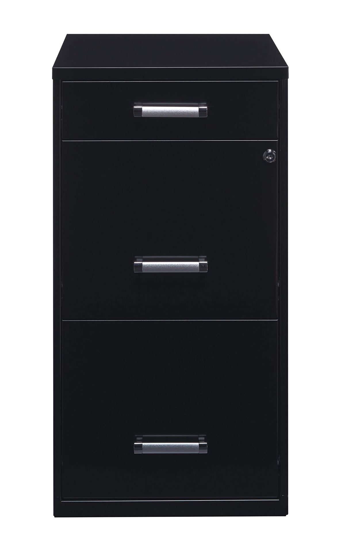 3 Drawer Metal File Cabinet with Pencil Drawer, Black A539374