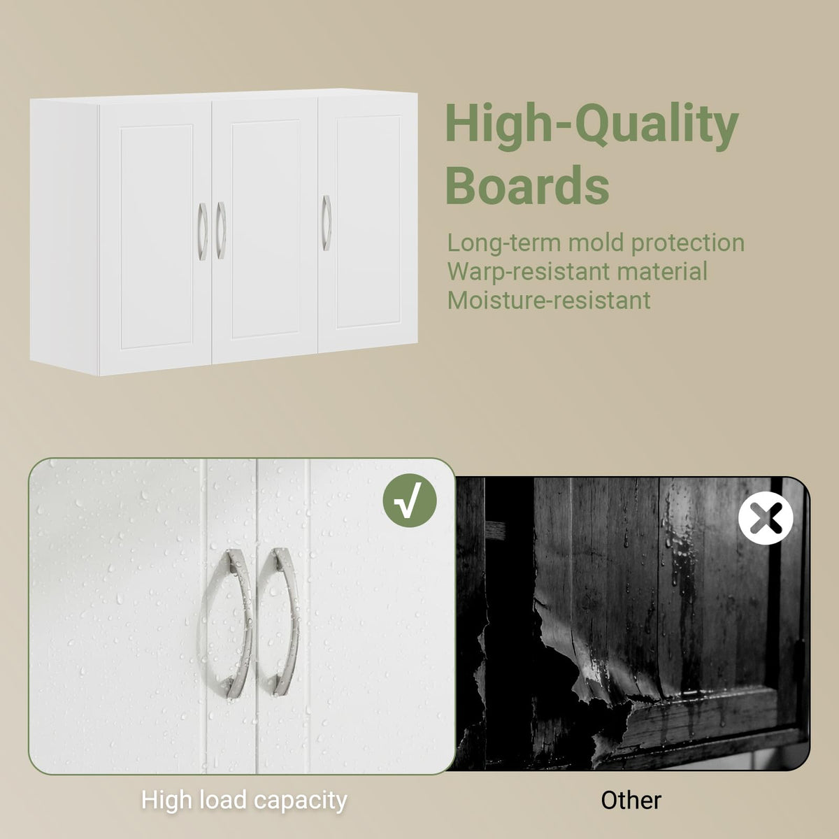 White 3-Door Bathroom Wall Cabinet P922