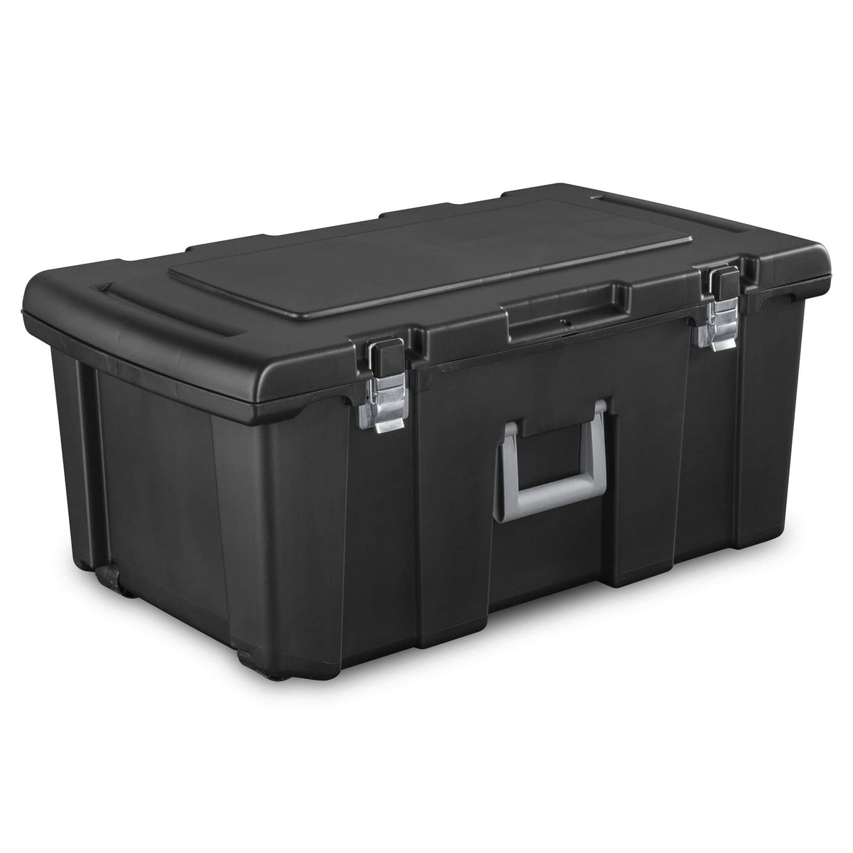16 Gallon Black Plastic Storage Trunk with Wheels V823453