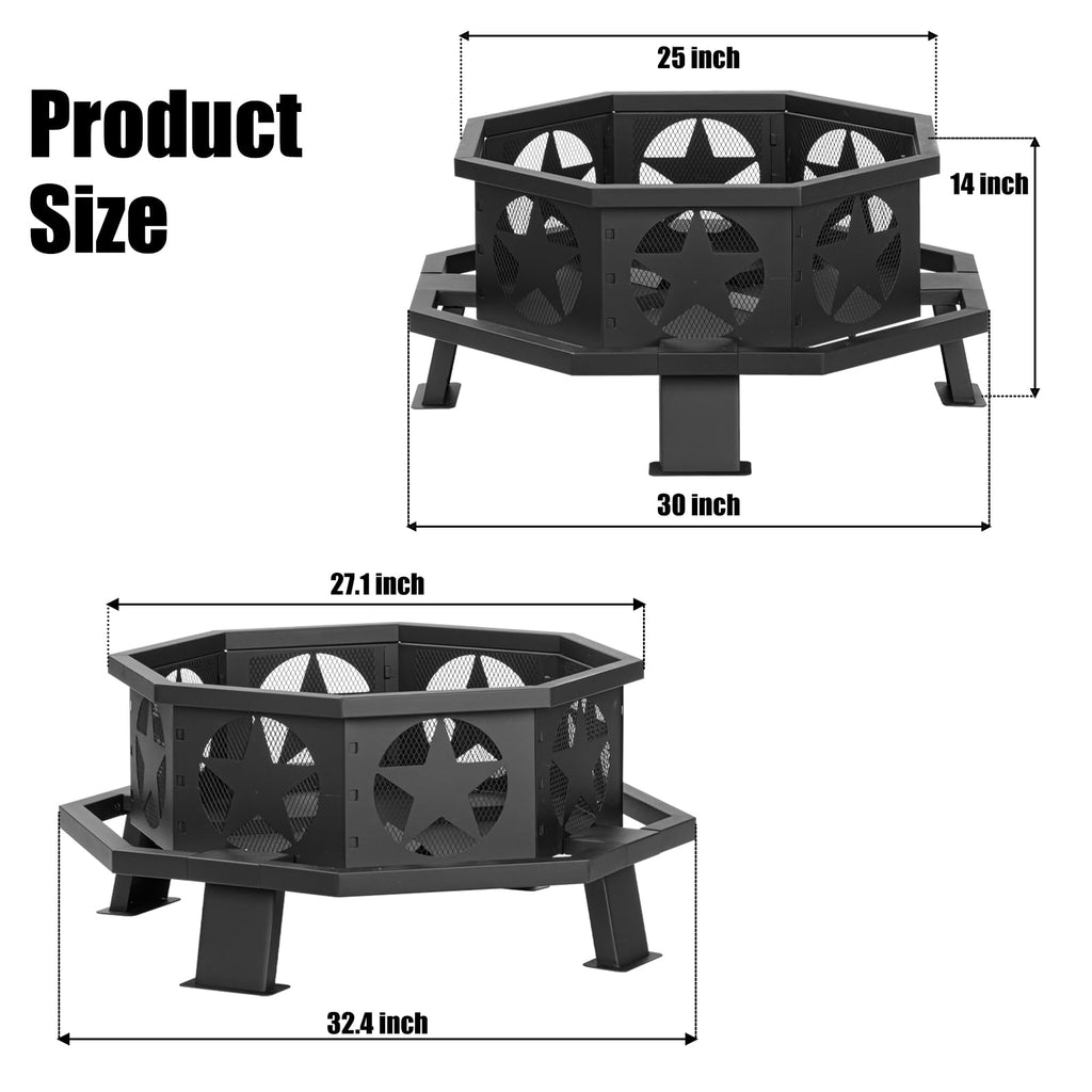 32 inch Fire Pit with Fire Poker O2938