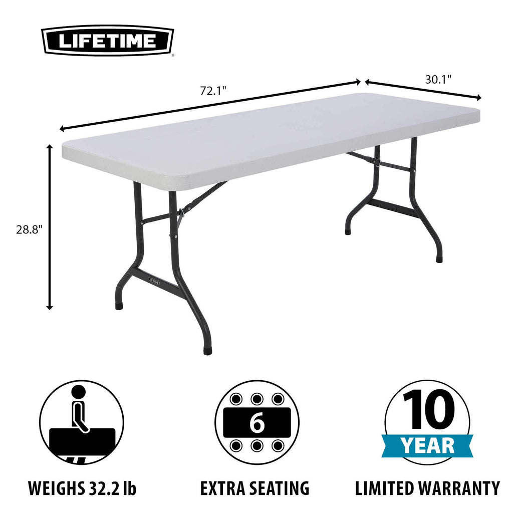 White 6 Feet Folding Utility Table Pack of 4 A687609