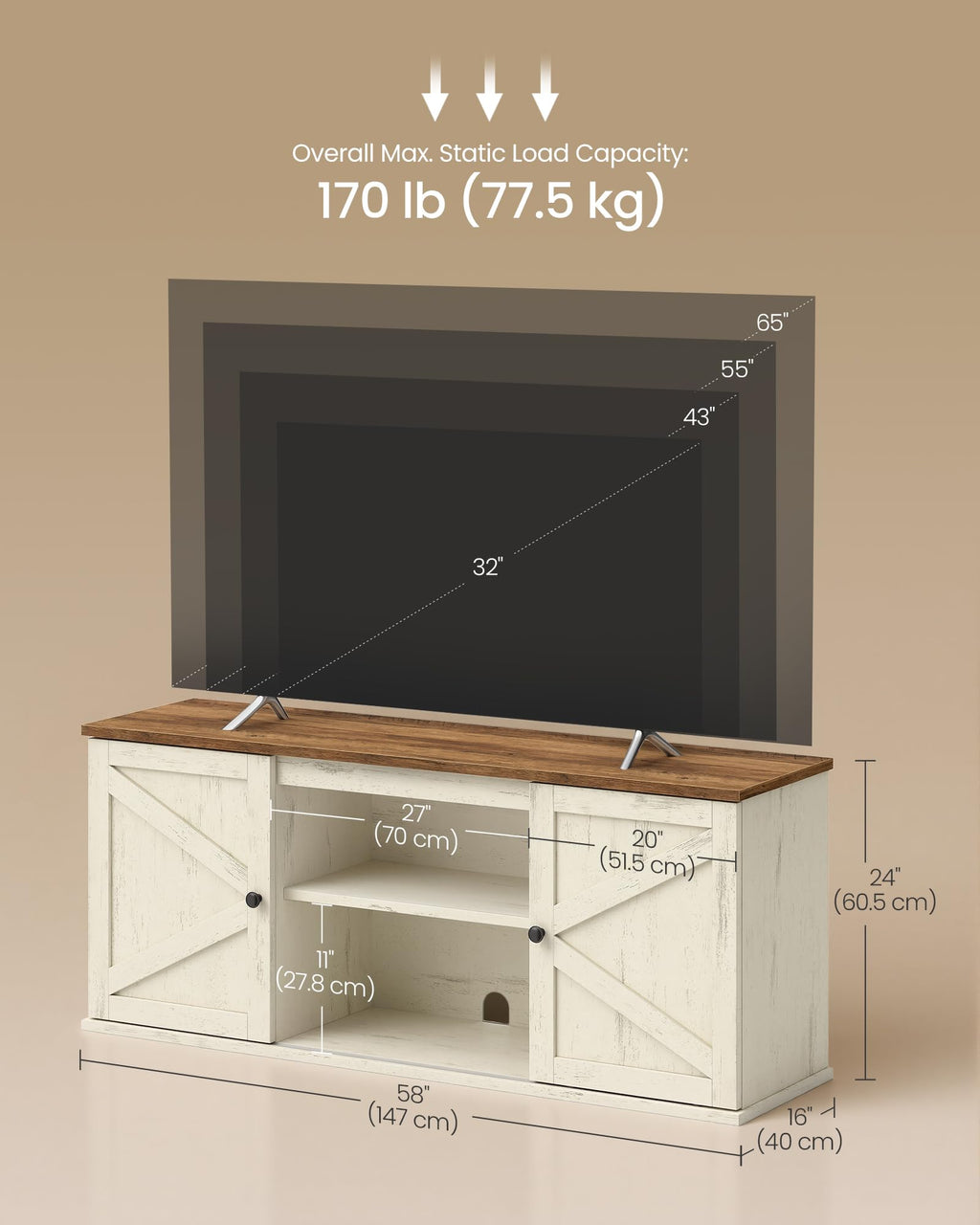 Farmhouse TV Stand for 65'' TV P420