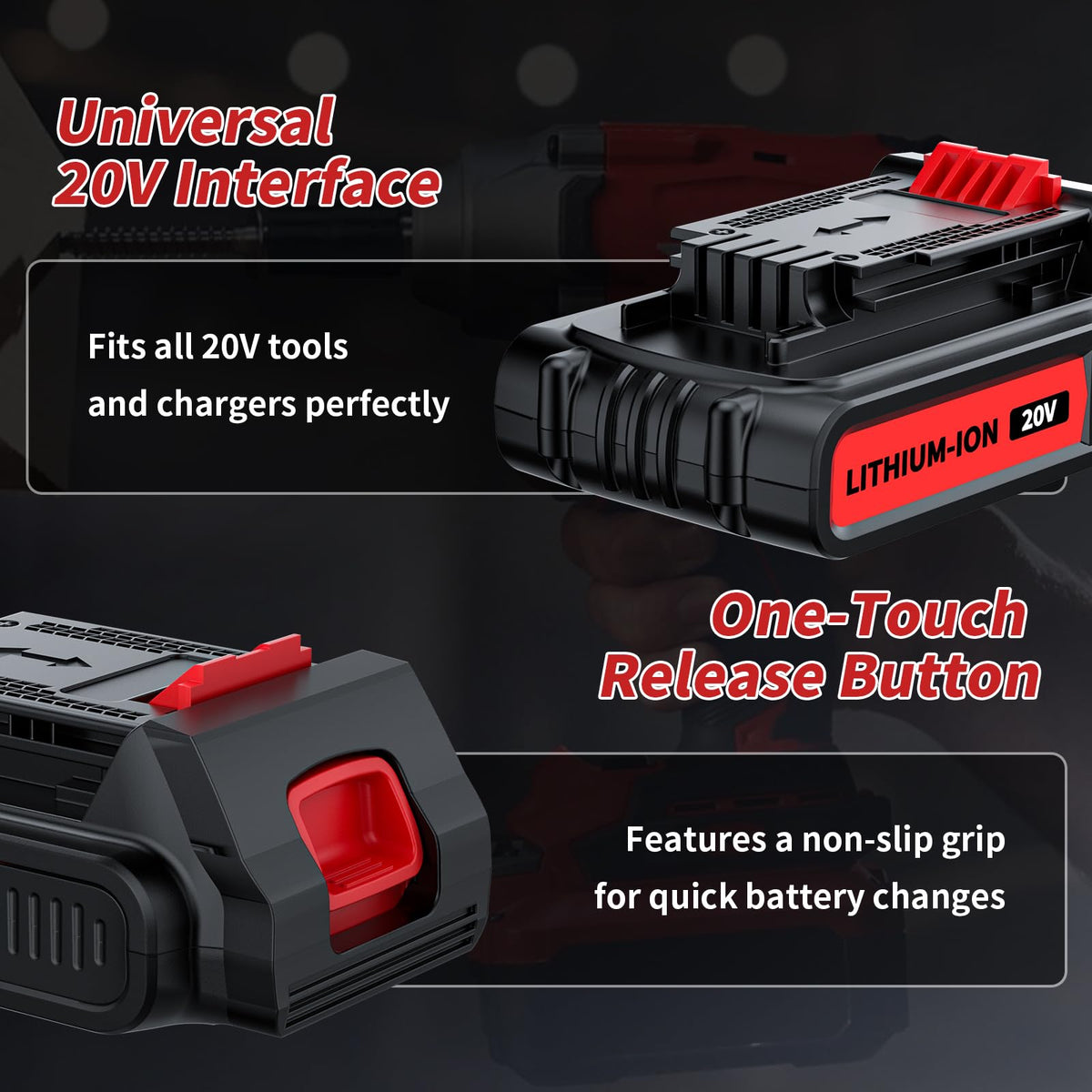 2 Pack 4.0Ah 20V Lithium Battery P973