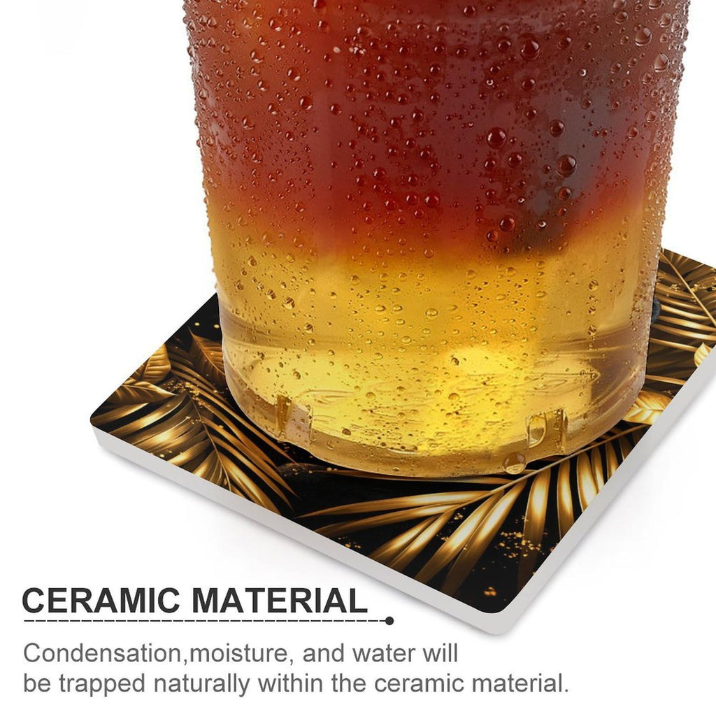Ceramic Coasters Set of 6 Cork Backing W37638