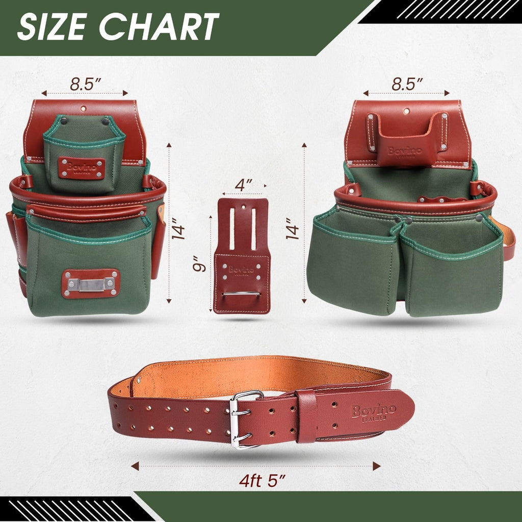 Nylon and Leather 21-Pocket Tool Belt with Hammer Holder M27761