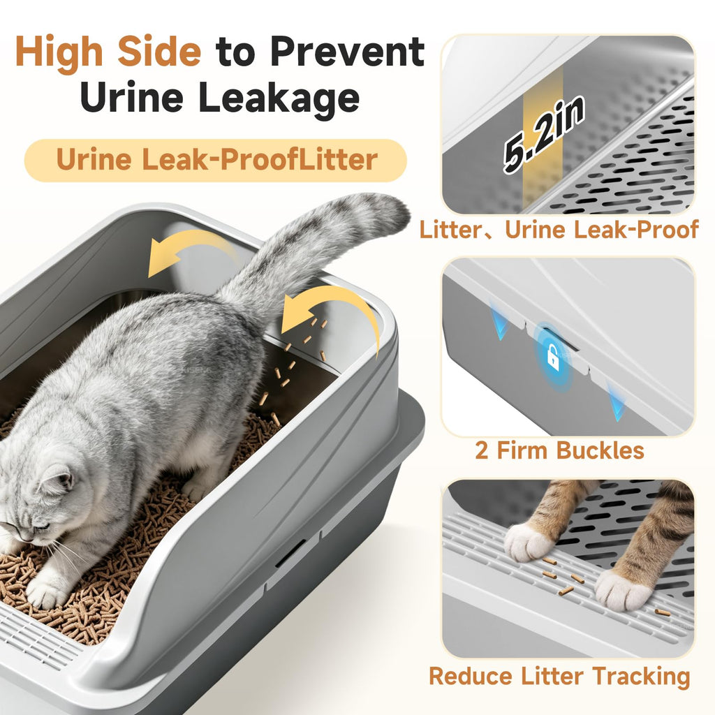 Stainless Steel Sifting Litter Box F2344