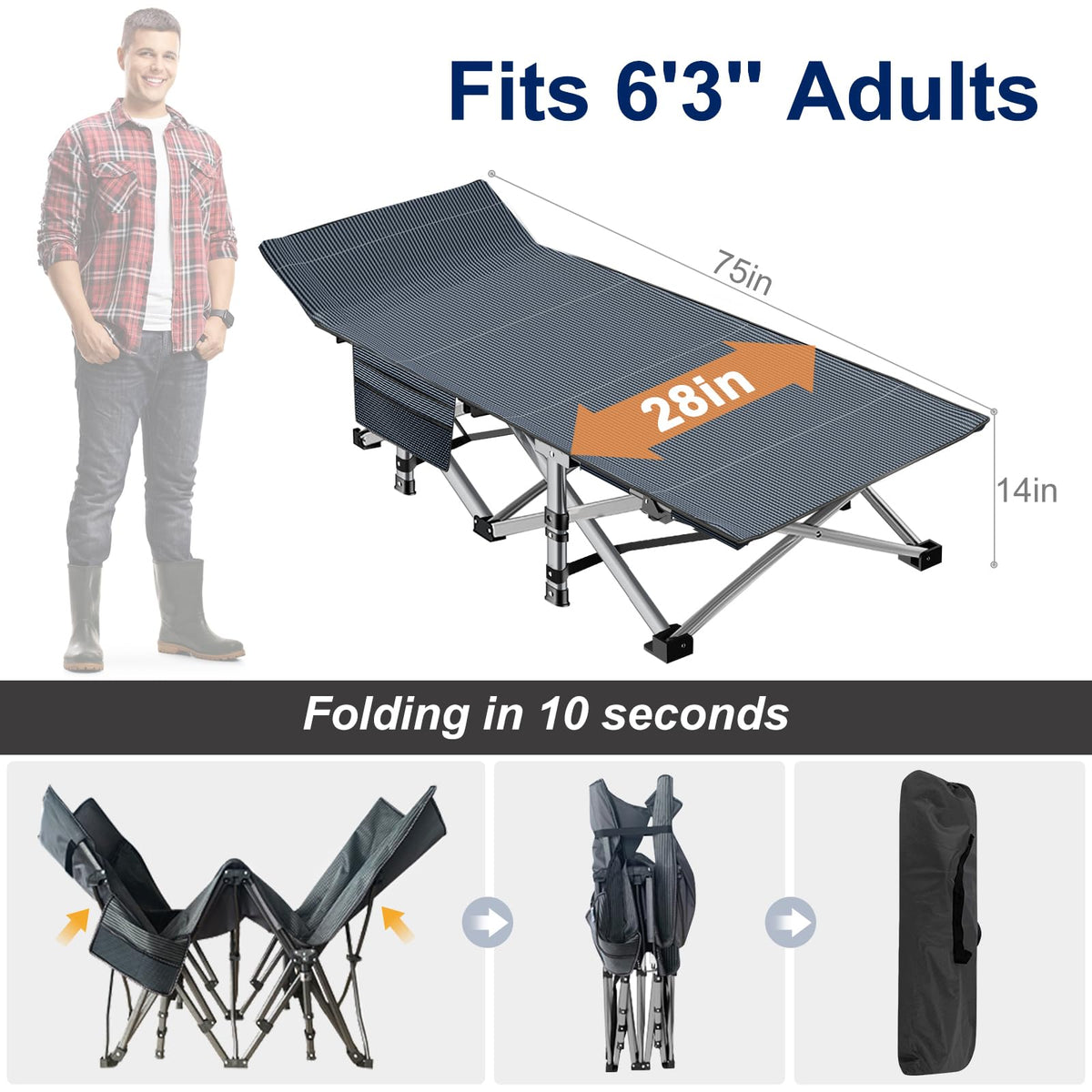Camping Cot with Mattress D524332