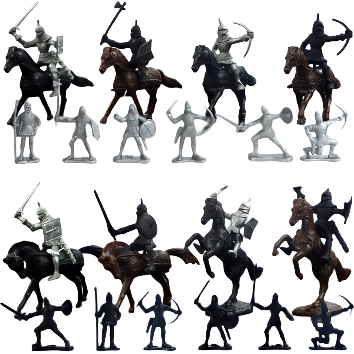 Medieval Knights Toy Soldier Cavalry Horses Set Y9250