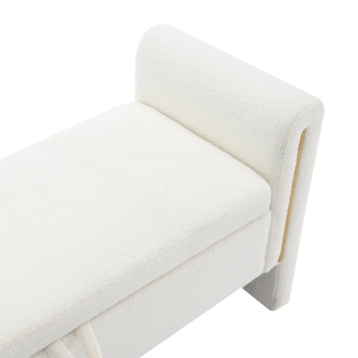 White Upholstered Storage Ottoman T895330