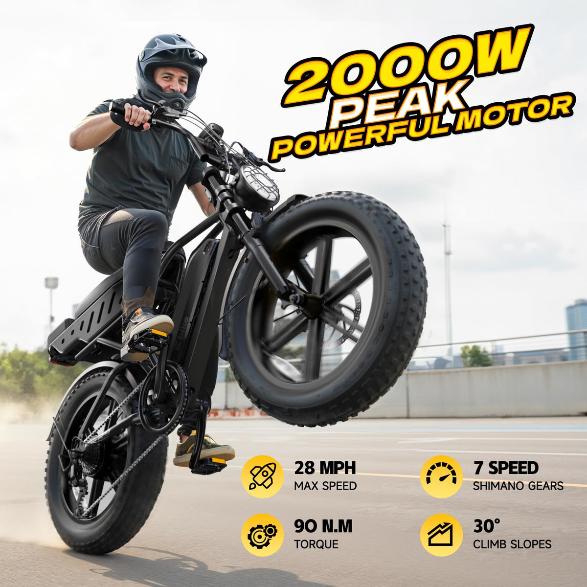 Electric Bike 48V 15Ah Battery 20"x4" Fat Tire U1022