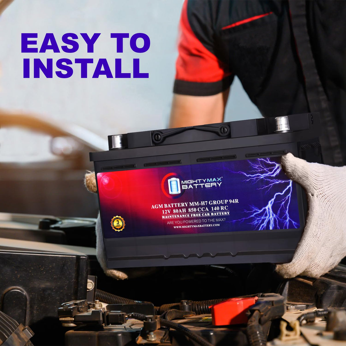 12V 80AH 850 CCA Replacement Battery O86277