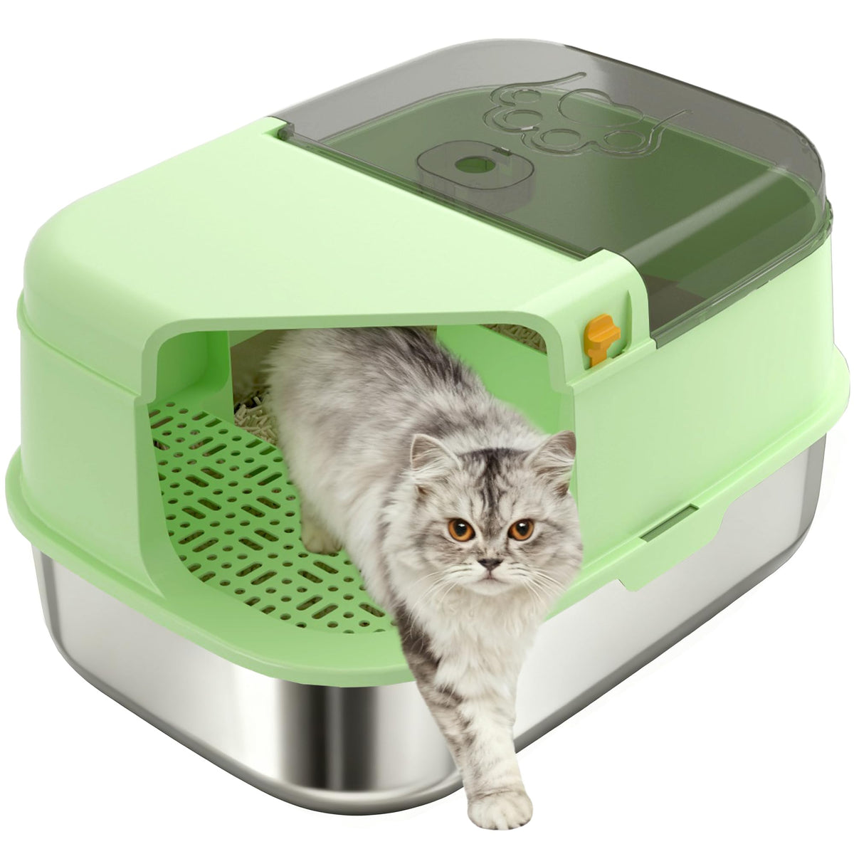 3-in-1 Convertible Cat Litter Box with Litter Trapping Grid J6171