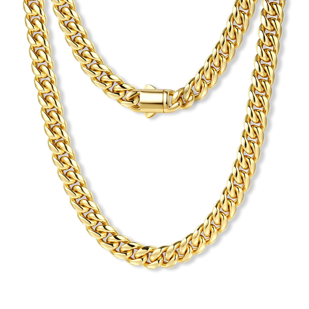 Gold Cuban Link Chain 5-14mm Stainless Steel F8021