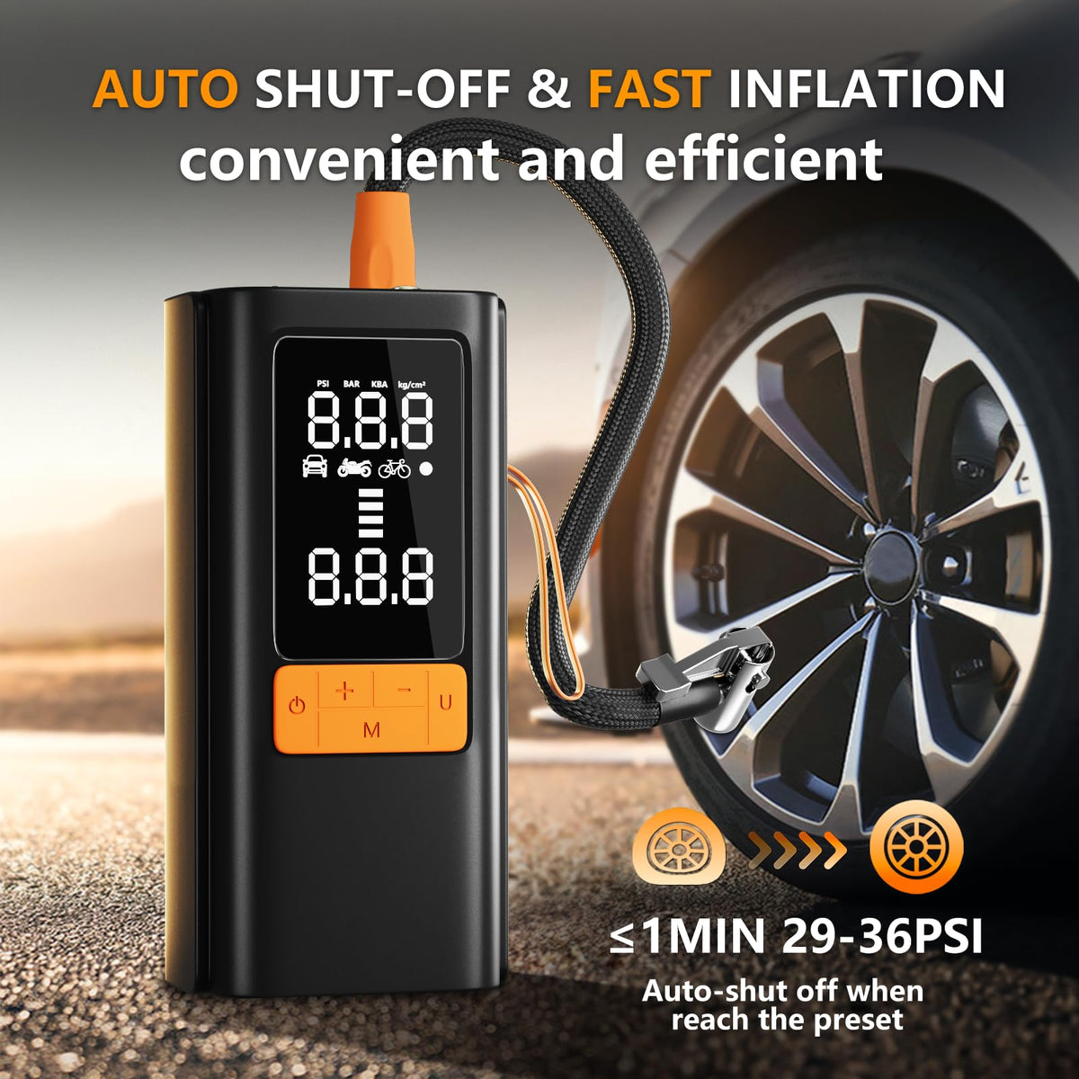 Portable Air Compressor 150 PSI with Digital Pressure Gauge N92246