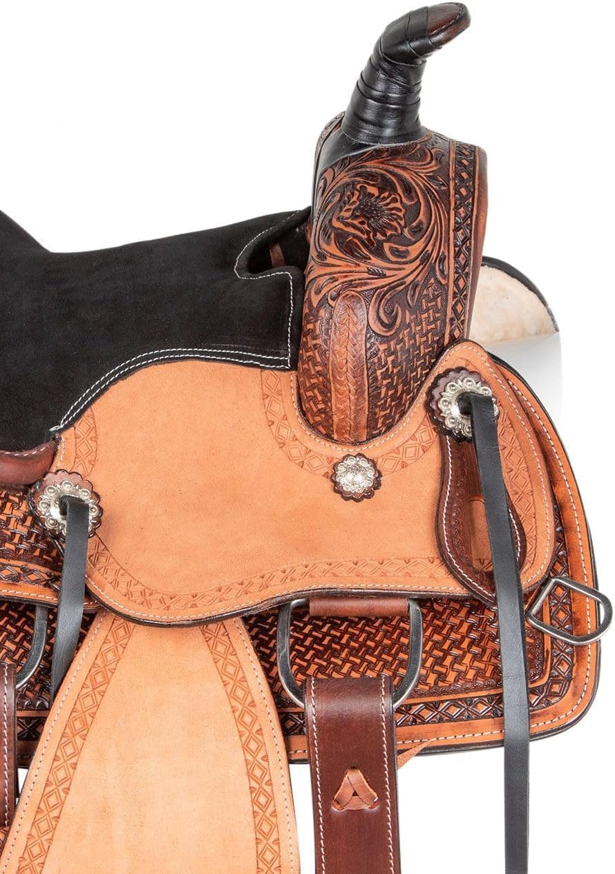 Leather Horse Saddle Set with Tack & Stirrups H169866