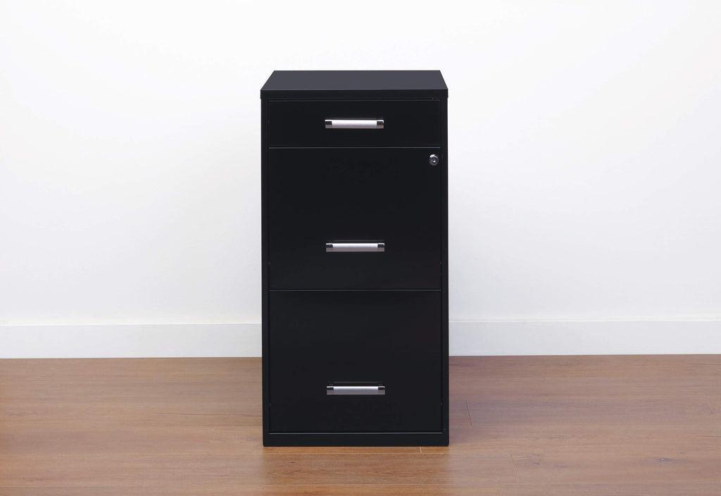 3 Drawer Metal File Cabinet with Pencil Drawer, Black A539374